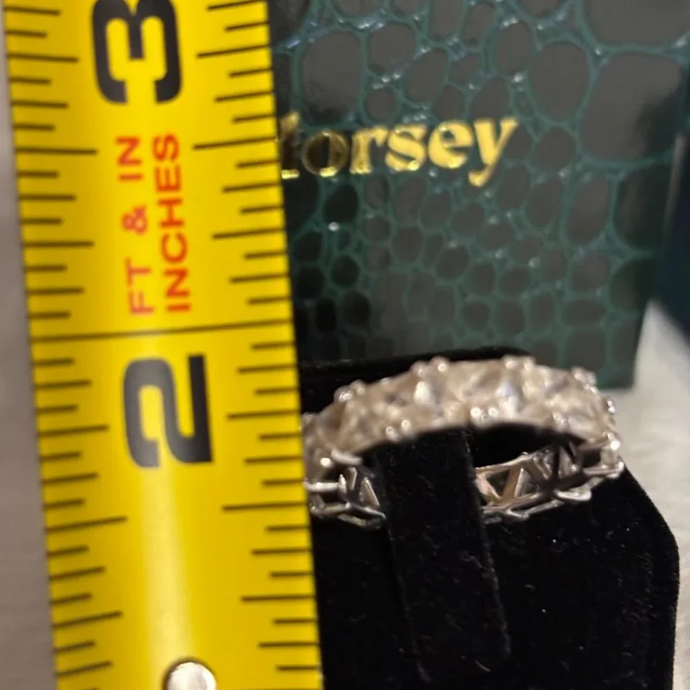 Dorsey Theodora Double Trillion Ring (White Sapphires) in Silver - size 8 - Picture 9 of 16